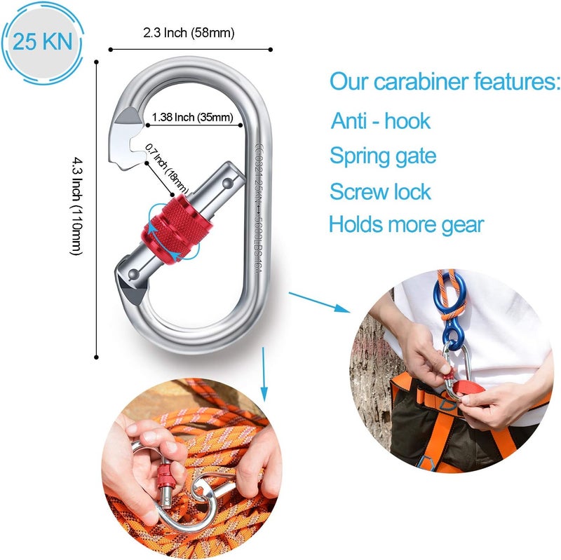 WEREWOLVES 8MM Climbing Rope, 32ft/65ft/98ft/165ft/246ft High Strength Outdoor Safety Static Rock Climbing Rope, Escape Rope, Rappelling Rope, Fire Rescue Parachute Rope - Image 2